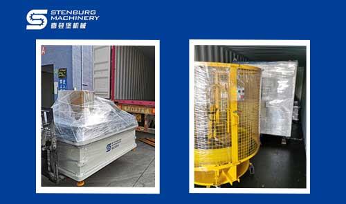 多臺(tái)床墊機(jī)械設(shè)備裝柜至海外客戶（喜登堡床墊機(jī)械）